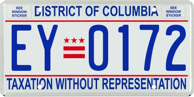 DC license plate EY0172