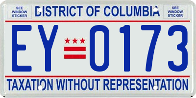 DC license plate EY0173