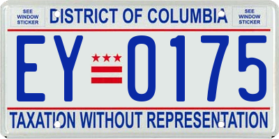 DC license plate EY0175