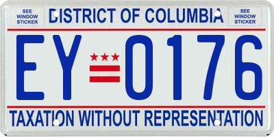 DC license plate EY0176