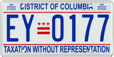 DC license plate EY0177