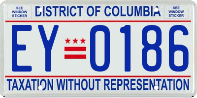 DC license plate EY0186