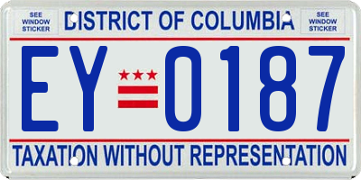 DC license plate EY0187