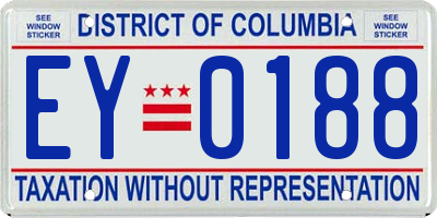 DC license plate EY0188