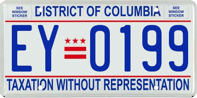 DC license plate EY0199