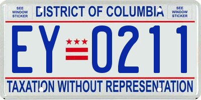 DC license plate EY0211