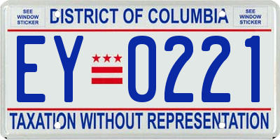 DC license plate EY0221