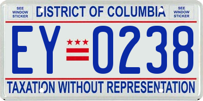 DC license plate EY0238