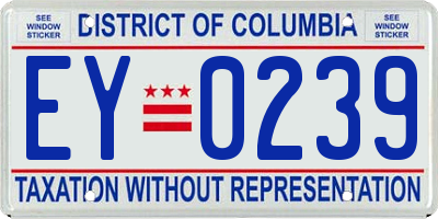 DC license plate EY0239