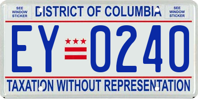 DC license plate EY0240