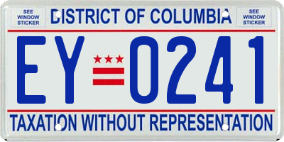 DC license plate EY0241