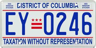 DC license plate EY0246