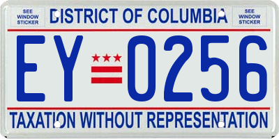 DC license plate EY0256