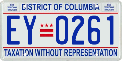 DC license plate EY0261