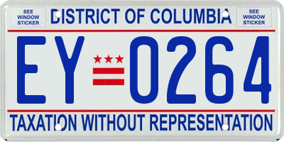 DC license plate EY0264