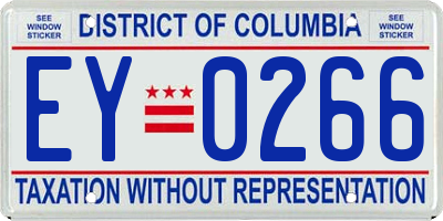 DC license plate EY0266