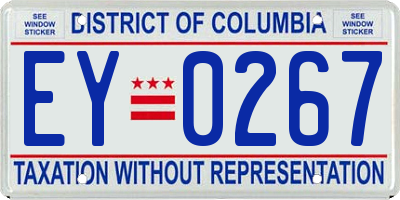 DC license plate EY0267