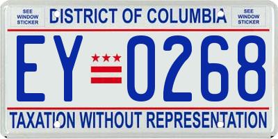 DC license plate EY0268