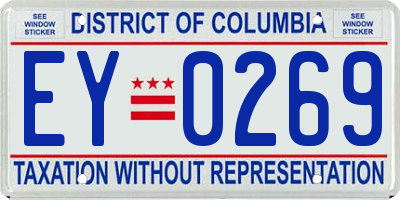 DC license plate EY0269