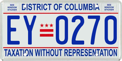 DC license plate EY0270