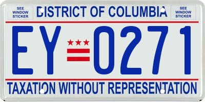 DC license plate EY0271