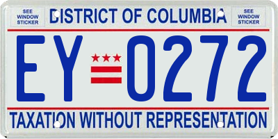 DC license plate EY0272