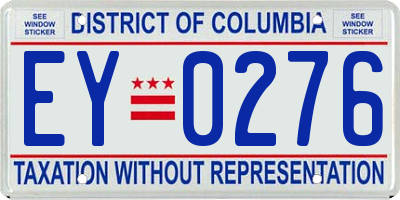 DC license plate EY0276