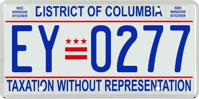 DC license plate EY0277