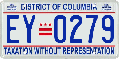 DC license plate EY0279