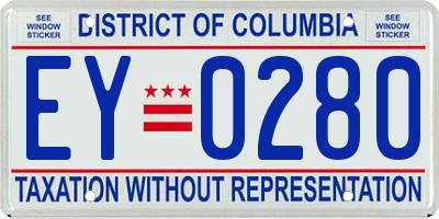 DC license plate EY0280