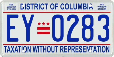 DC license plate EY0283