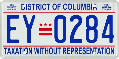 DC license plate EY0284