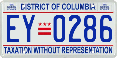 DC license plate EY0286