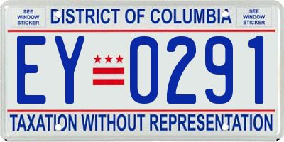 DC license plate EY0291