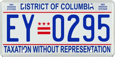 DC license plate EY0295