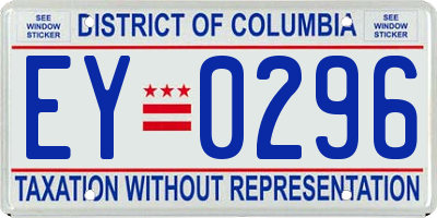 DC license plate EY0296