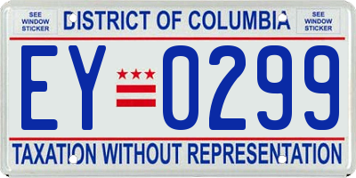 DC license plate EY0299