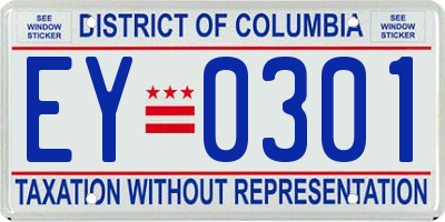 DC license plate EY0301