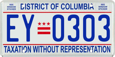 DC license plate EY0303