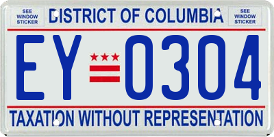 DC license plate EY0304