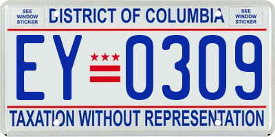 DC license plate EY0309