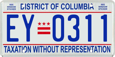 DC license plate EY0311