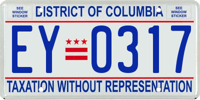 DC license plate EY0317