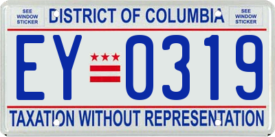 DC license plate EY0319