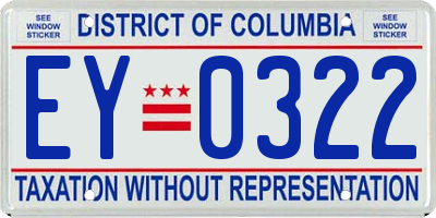 DC license plate EY0322