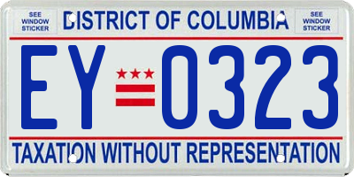 DC license plate EY0323