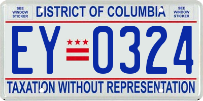 DC license plate EY0324