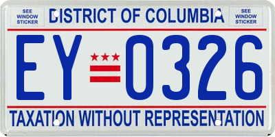 DC license plate EY0326