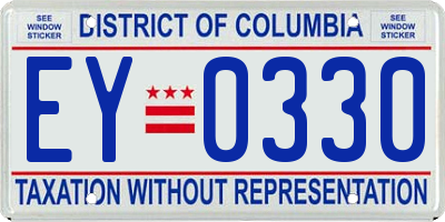 DC license plate EY0330