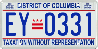 DC license plate EY0331